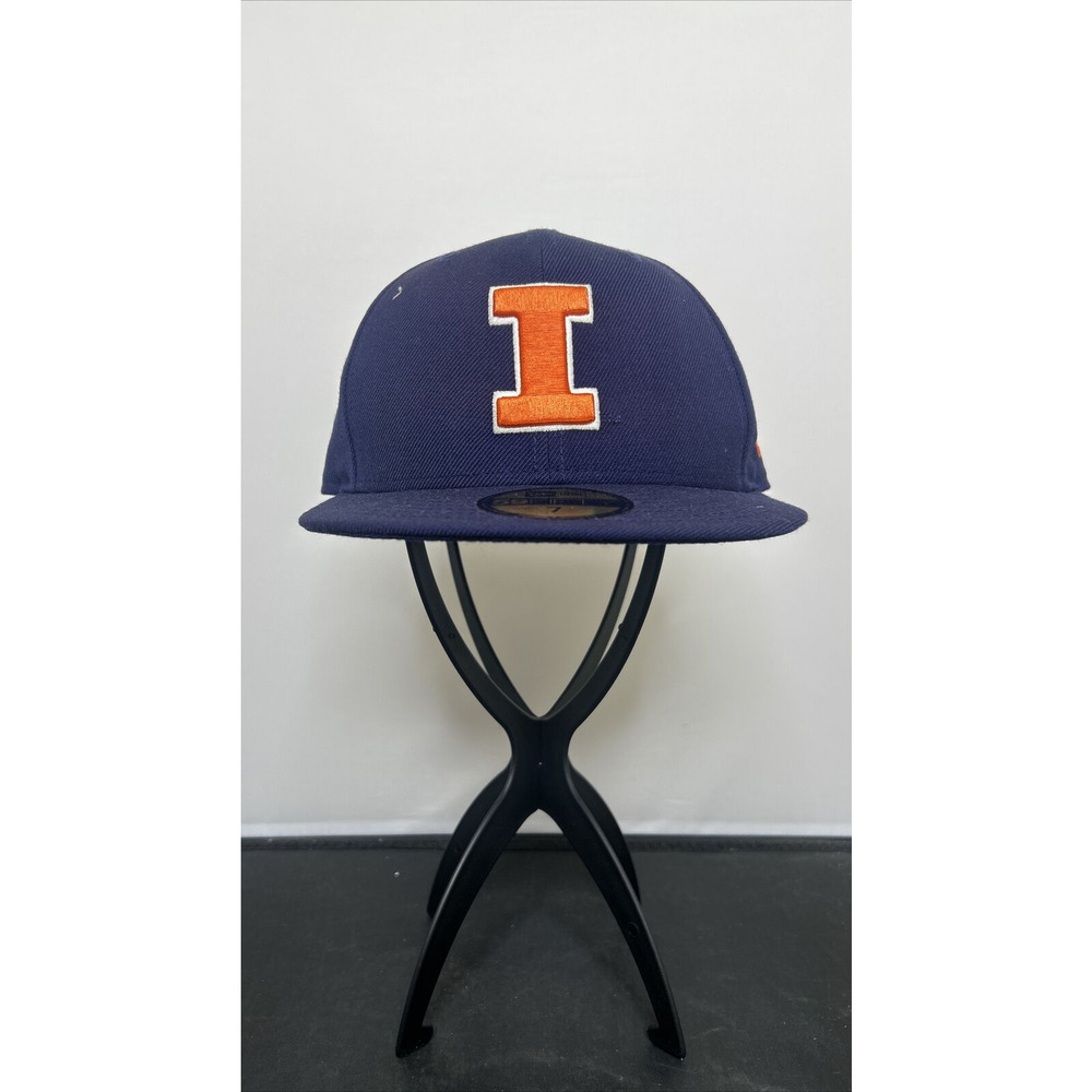 NEW Illinois Fighting Illini NCAA New Era WOOL 59FIFTY Fitted Hat Blue/Orange 7